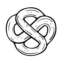 Pretzel in simple doodle style. Vector illustration