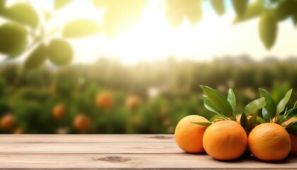 orange on the wooden table