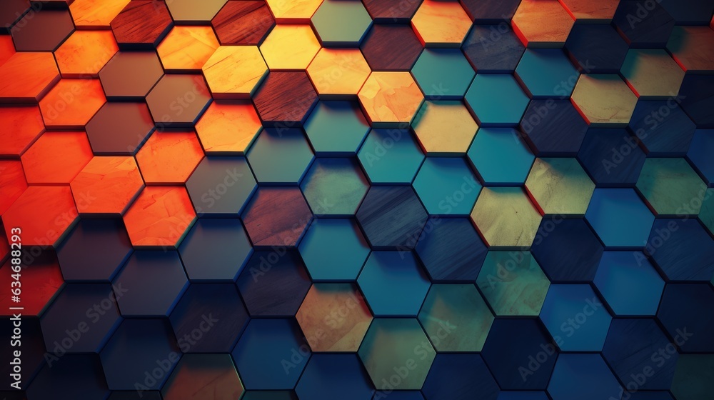 Wall mural Abstract Background with Hexagons