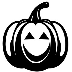 Pumpkin silhouette icon on a white background