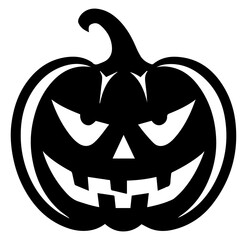 Pumpkin silhouette icon on a white background