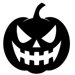 Pumpkin silhouette icon on a white background