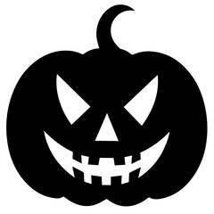 Pumpkin silhouette icon on a white background