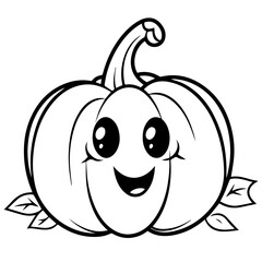 Pumpkin silhouette icon on a white background