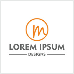 Obraz premium Simple Elegant Initial Letter Type M Logo Sign Symbol Icon