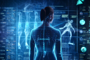 AI Medical technology and futuristic concept background.