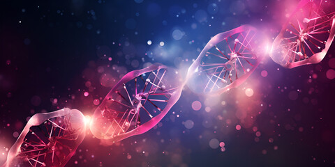 Abstract pink purple violet Dna helix ,biotechnology and molecular engineering science medicine and innovation concept.
