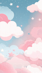 Background with clouds in pastel colors. Generative AI