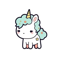 cute kawaii cartoon unicorn