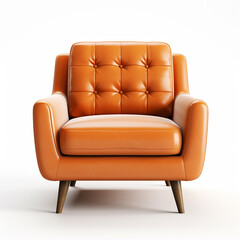 Comfortable armchair on white background, made by ai