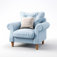Comfortable armchair on white background, made by ai