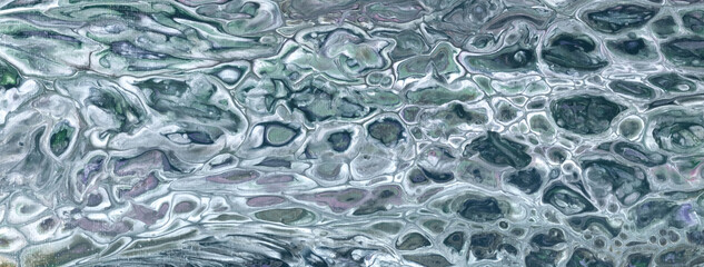 Abstract fluid art background gray colors. Liquid marble. Acrylic painting with grey gradient and...