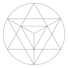 マカバの白黒神聖幾何学模様のイラスト