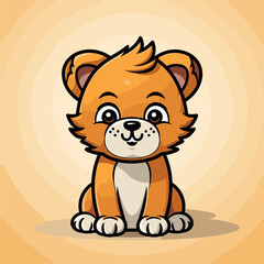 Lion. Lion hand-drawn comic illustration. Cute vector doodle style cartoon illustration.