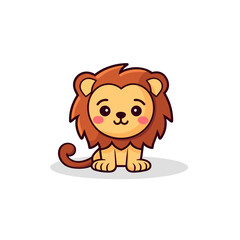 Lion. Lion hand-drawn comic illustration. Cute vector doodle style cartoon illustration.