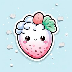 kawaii strawberry in water