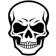 outline vector skull in black