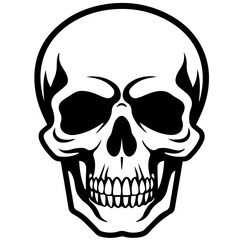 outline vector skull in black