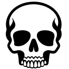 outline vector skull in black