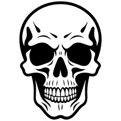 outline vector skull in black