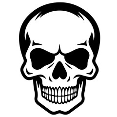 outline vector skull in black