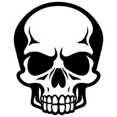 outline vector skull in black