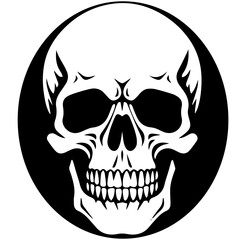 Fototapeta premium outline vector skull in black