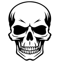 outline vector skull in black