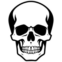 outline vector skull in black