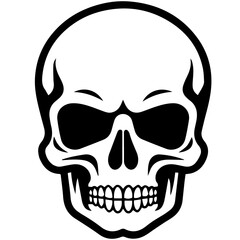 outline vector skull in black