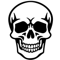 Fototapeta premium outline vector skull in black