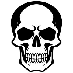outline vector skull in black