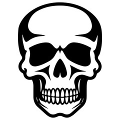 outline vector skull in black