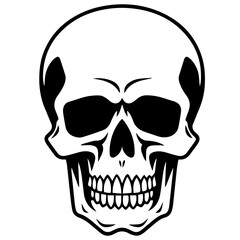 outline vector skull in black