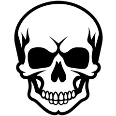 outline vector skull in black