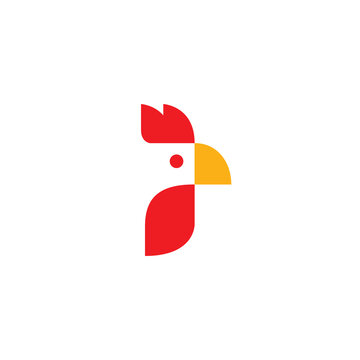 Rooster Logo Design. Chicken Simple Logo. Rooster vector