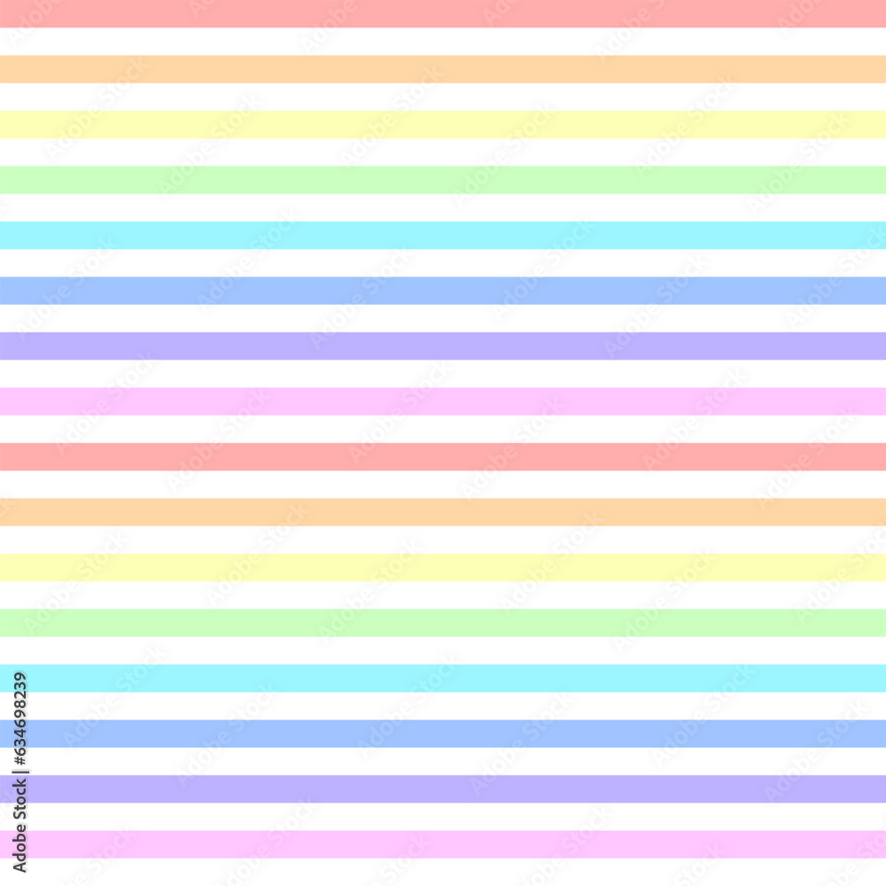 Poster seamless background with a linear pattern in pastel rainbow colors as the main element.
