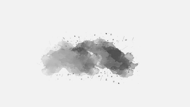 Ink transition splatter blot spreading, watercolor paint brush slow motion