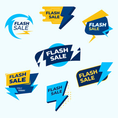 set of flash sale tag vector design