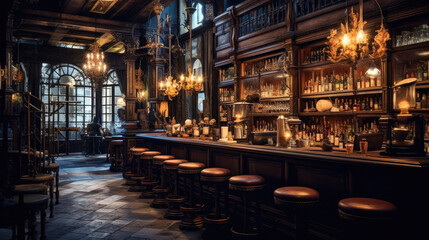 Modern bar interior.