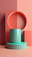 minimalist abstract 3D geometric podium display for product presentation branding and packaging presentation with bright scene background