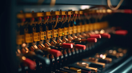 Close-up photo of industrial-grade new leads and fuses neatly organized within a control cabinet