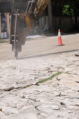 concrete road surface
Road drilling for repairs