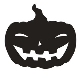 Halloween pumpkin silhouette emblem monochrome
