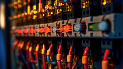 Close-up photo of industrial-grade new leads and fuses neatly organized within a control cabinet