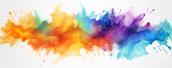 abstract concept theme wallpaper with rainbow explosion watercolor texture, banner use