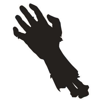Monster hand monochrome silhouette logotype