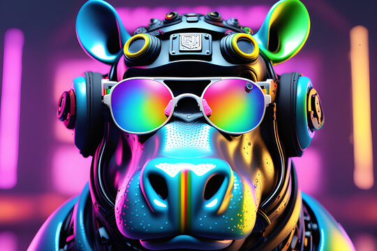 rainbow hippos in the universe. 
Generative AI
