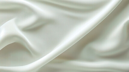Fototapeta premium White Satin Cloth Draped on Solid Background with Shiny Effect AI Generative