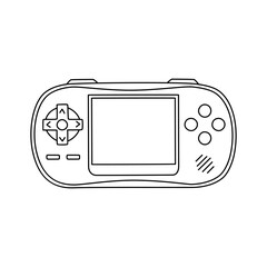 Retro doodle video game console. game portable console element. Vector illustration